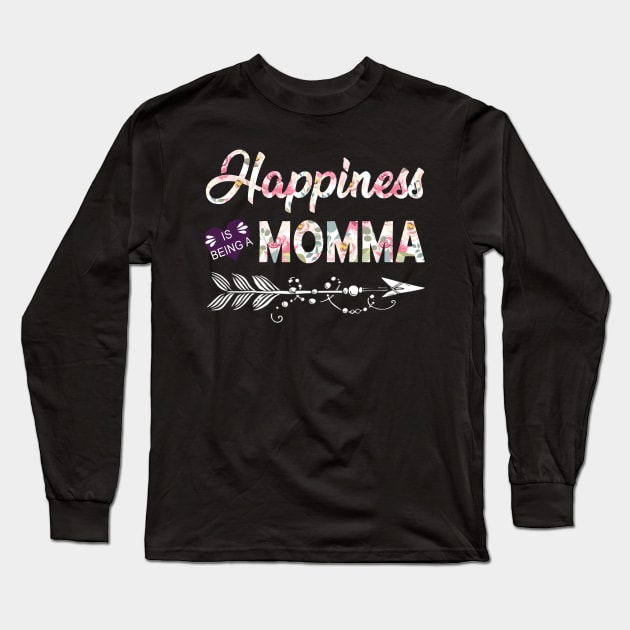 Happiness Is Being A Momma Long Sleeve T-Shirt by Damsin